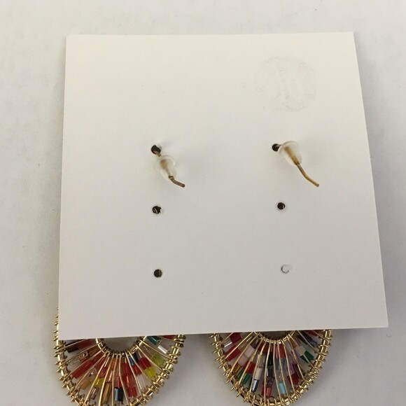 NIB Bay to Baubles Women's Drop Earrings Jared Multi-color Beaded Oval NWT - Picture 4 of 5